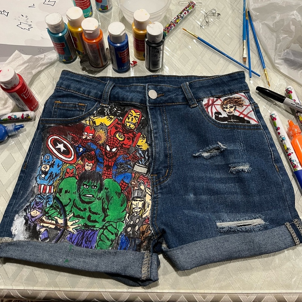 Hand-Painted Marvel Comics Shorts